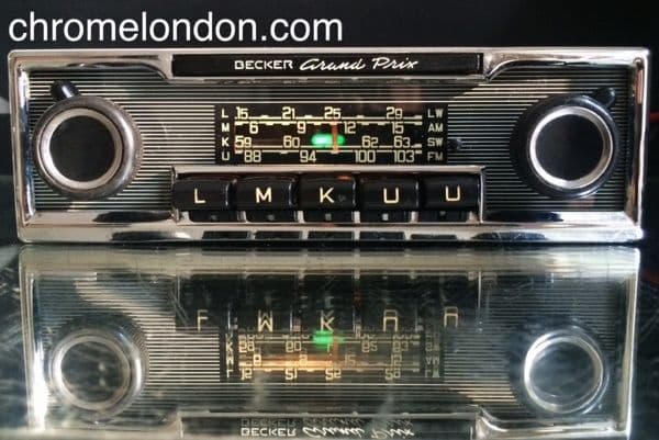 BECKER GRAND PRIX WONDERBAR Vintage Chrome Classic Car FM Radio MP3 WARRANTY RESTORED MERCEDES 113 PAGODA 107 SL PORSCHE 911 FERRARI DINO ETYPE