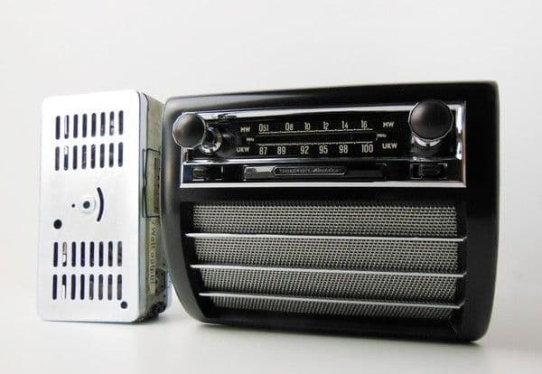 BECKER MEXICO  VALVE  Vintage Chrome Classic Car Radio +CONSOLE/SPEAKER MERCEDES PONTON