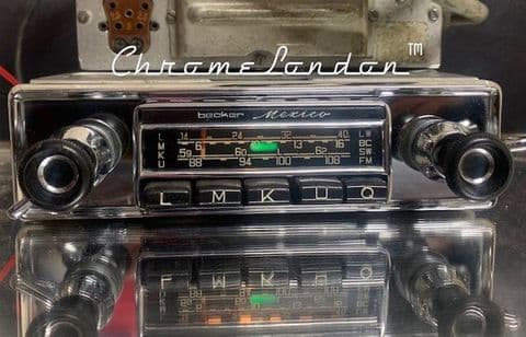 BECKER MEXICO Vintage CHROME Classic Car Radio +AMP WARRANTY MERCEDES
