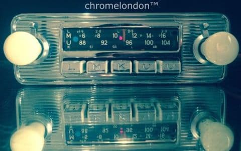 BLAUPUNKT DORTMUND DELUXE Vintage Chrome Classic Car FM Radio +MP3 *MINT* 6 M WARRANTY FERRARI ALFA SPIDER JAGUAR XKE ETYPE ASTON MG B PORSCHE 356 VW