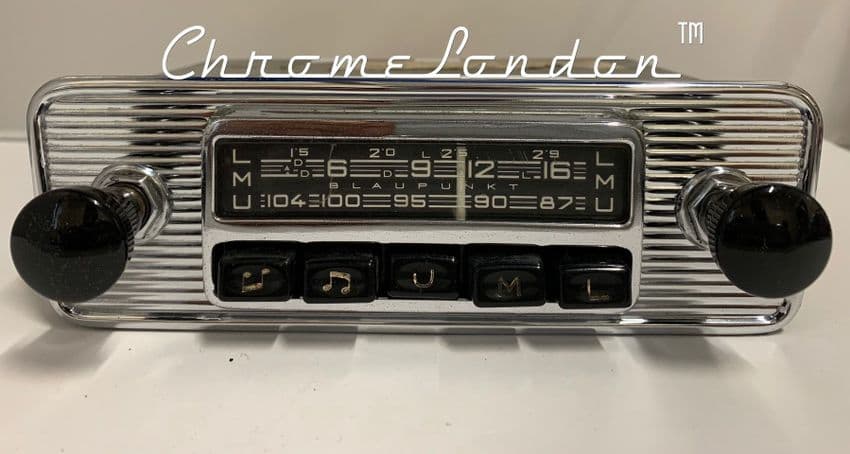 BLAUPUNKT ESSEN 12v+/- Vintage Chrome Classic Car FM Radio ETYPE ASTON FERRARI MASERATI ALFA