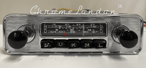 BLAUPUNKT ESSEN 6V/12V +/- Vintage Chrome Classic Car FM Radio HEALEY MG JAGUAR PORSCHE 356
