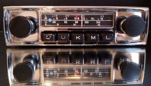 BLAUPUNKT ESSEN Vintage Chrome Classic Car FM MW Radio +MP3 Lead FULLY WORKING