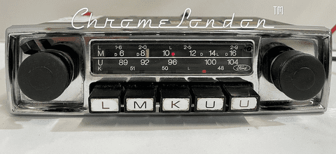 BLAUPUNKT FORD P42 OEM Vintage CHROME Classic Car FM Radio +MP3 MINT WARRANTY (1)