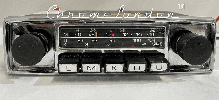 BLAUPUNKT FORD P42 OEM Vintage CHROME Classic Car FM Radio +MP3 MINT WARRANTY (1)