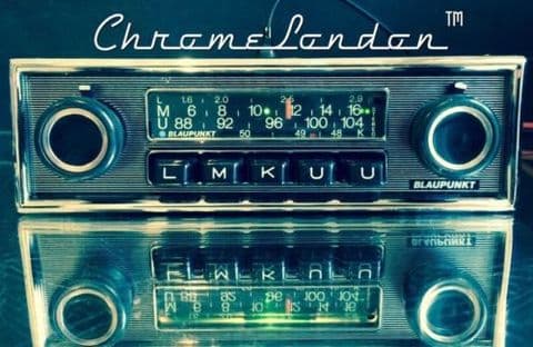 BLAUPUNKT FRANKFURT STEREO 12V+/- Vintage Pinstripe Classic Car FM Radio MP3 video MINT RESTORED MERCEDES SL PORSCHE 911 912 FERRARI DINO 365 ETYPE