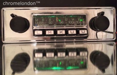BLAUPUNKT FRANKFURT STEREO Vintage Chrome Classic Car FM Radio MP3 seeVideo MINT 6 MONTH WARRANTY PORSCHE 911 912 ALFA FERRARI JAG ETYPE ASTON DB MGB