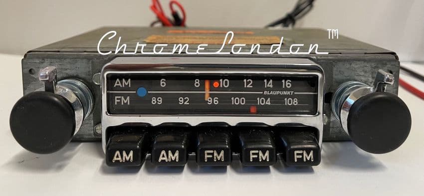 BLAUPUNKT FRANKFURT US Small Chrome Vintage Classic Car FM Radio +MP3  PORSCHE 356 912 911 ALFA BMW
