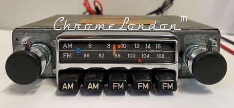 BLAUPUNKT FRANKFURT US Small Chrome Vintage Classic Car FM Radio +MP3 PORSCHE 356 912 911 ALFA BMW