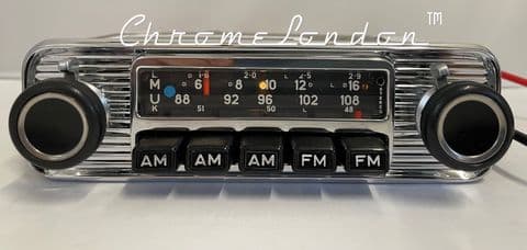 BLAUPUNKT FRANKFURT US STEREO Vintage Classic Car FM Radio 12V+/- PORSCHEJAGUAR MG ALFA FERRARI (1)