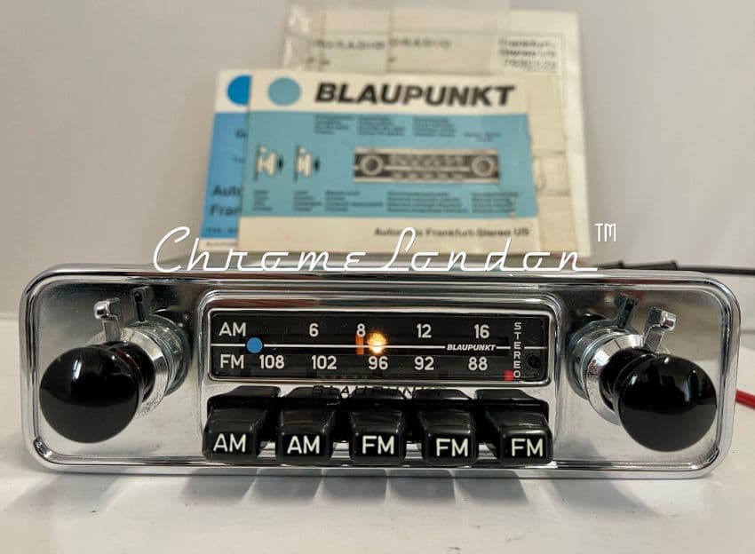 BLAUPUNKT FRANKFURT US STEREO Vintage Classic Car FM Radio  +BOOKS PORSCHE 911 912 JAG MG  FERRARI