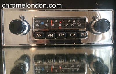 BLAUPUNKT FRANKFURT US Vintage Chrome Classic Car AM FM Radio +MP3 seeVideo MINT JAG E-TYPE ASTON MG PORSCHE 911 912 MERCEDES P1800 ALFA FERRARI