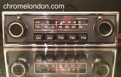 BLAUPUNKT FRANKFURT US Vintage Chrome Pinstripe Classic Car AM FM Radio +MP3 seeVideo MINT MERCEDES SL 113 107 PORSCHE 911 MG JAGUAR ETYPE FERRARI