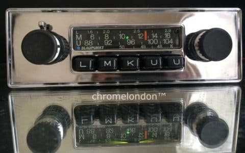 BLAUPUNKT FRANKFURT Vintage Chrome Classic Car FM Radio +MP3  6 MONTH WARRANTY PORSCHE 911 914 912 BMW JAG ETYPE ASTON DB MG ALFA