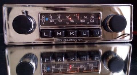 BLAUPUNKT FRANKFURT Vintage Chrome Classic Car FM Radio +MP3 Lead FULLY WORKING
