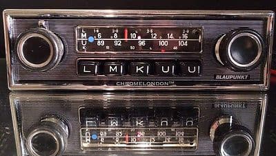 BLAUPUNKT FRANKFURT Vintage Chrome Classic Car FM Radio +MP3 Lead MINT see video MERCEDES 113 PAGODA 107 SL 116 PORSCHE 911 912 FERRARI ALFA SPIDER