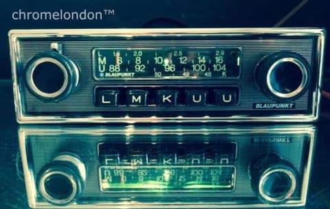 BLAUPUNKT FRANKFURT Vintage Chrome Classic Car FM Radio +MP3 see video 6M  WARRANTY MERCEDES 113SL PAGODA 107 PORSCHE 911 JAG ETYPE MG