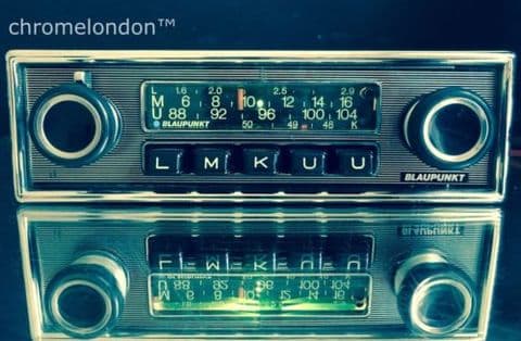 BLAUPUNKT FRANKFURT Vintage Chrome Classic Car FM Radio +MP3 see video  MERCEDES 113SL