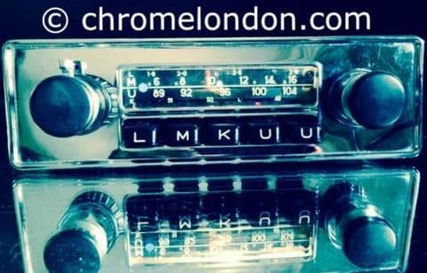BLAUPUNKT FRANKFURT Vintage Chrome Classic Car FM Radio +MP3 seeVideo WARRANTY PORSCHE 911 912 FERRARI DINO 365 TR6 JAG ETYPE MG B