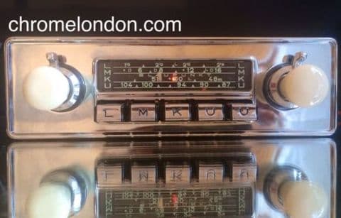 BLAUPUNKT KARLSRUHE DELUXE IVORY Vintage Classic Car FM Radio +MP3 seeVideo MINT 6v12v+/-f