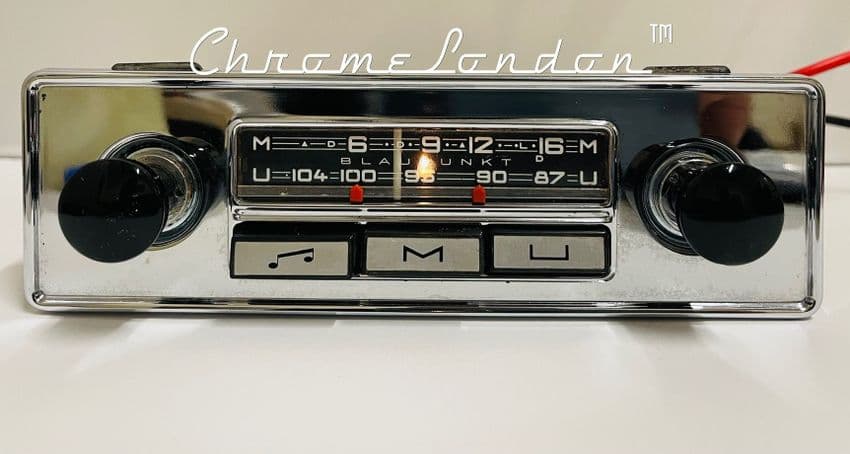 BLAUPUNKT MANNHEIM Vintage Chrome Classic Car FM Radio MP3 12v+/- MG TRIUMPH ETYPE ALFA