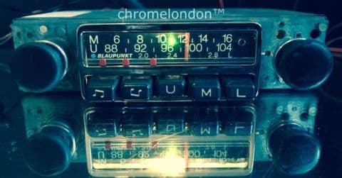 BLAUPUNKT MANNHEIM Vintage Chrome Classic Car FM Radio seeVideo SPINDLE FIT