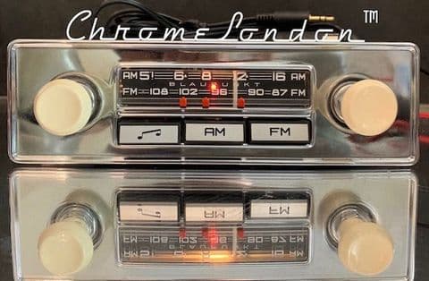 BLAUPUNKT MONTREAL 12V+/- Vintage Classic Car FM Radio +MP3 JAGUAR ETYPE MG TR6 HEALEY VW ALFA