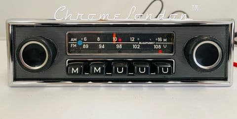BLAUPUNKT MUNSTER Vintage Pinstripe/Chrome Classic Car FM Radio MERCEDES JAGUAR ASTON PORSCHE (1)
