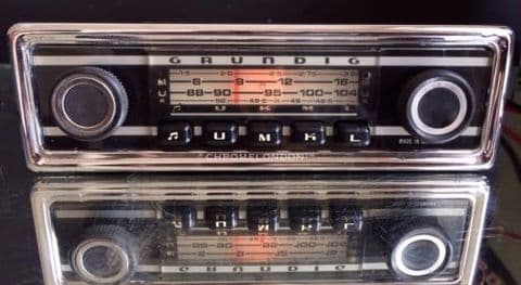 GRUNDIG Vintage Chrome Classic Car FM Radio +MP3 FULLY WORKING see video