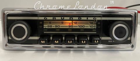 GRUNDIG WELTKLANG Vintage Chrome Classic Car FM MW Radio +MP3 ALFA SPIDER GTV FIAT 850 LANCIA
