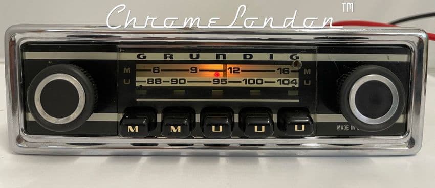 GRUNDIG WELTKLANG Vintage Chrome Classic Car FM MW Radio +MP3 ALFA SPIDER GTV FIAT 850 LANCIA