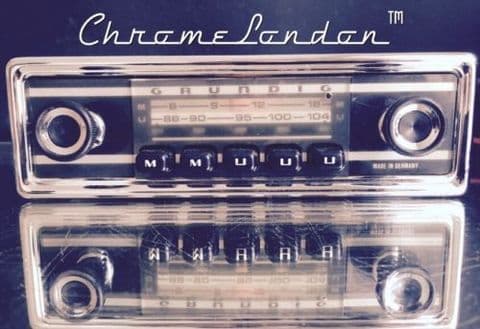 GRUNDIG WELTKLANG Vintage Chrome Classic Car FM MW Radio +MP3 ALFA SPIDER GTV FIAT 850 LANCIA