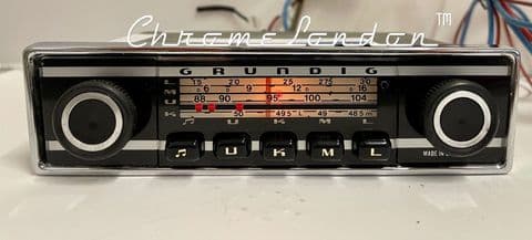 GRUNDIG WELTKLANG Vintage Chrome Classic Car FM Radio MP3 ALFA SPIDER PORSCHE 911 VW ETYPE TR6