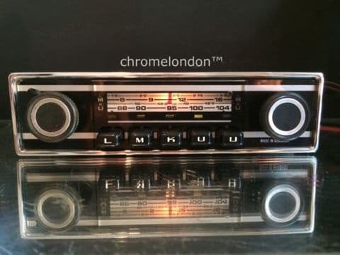GRUNDIG WELTKLANG Vintage Chrome Classic FM Radio MP3 seeVideo 6 MONTH WARRANTY FULLY WORKING ALFA ROMEO SPIDER GTV MINI MG TR6 BMW VW MERCEDES