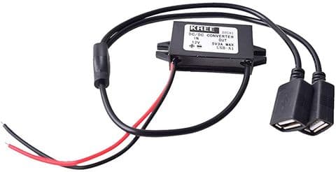 HARD WIRED DUAL USB CAR CHARGER - SMARTPHONE IPHONE TABLET SATNAV