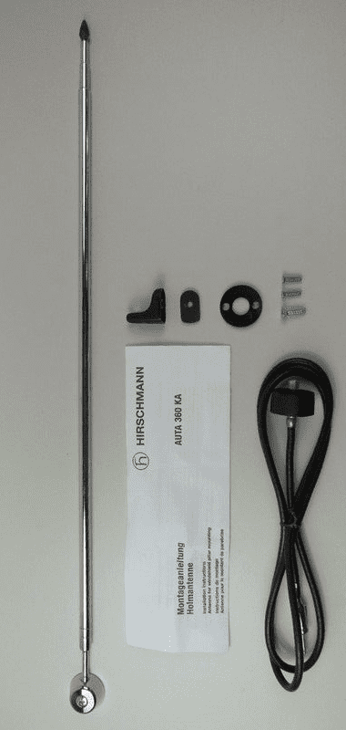 HIRSCHMANN CHROME A-PILLAR AERIAL RED TIP  - BMW 2002 & UNIVERSAL