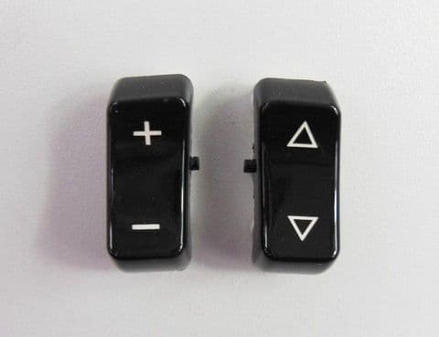 PAIR NOS CONTROL BUTTONS GLOSS BLACK for PORSCHE CDR-21, CDR-210, CR-210, CR-11, CR-21, CR-31