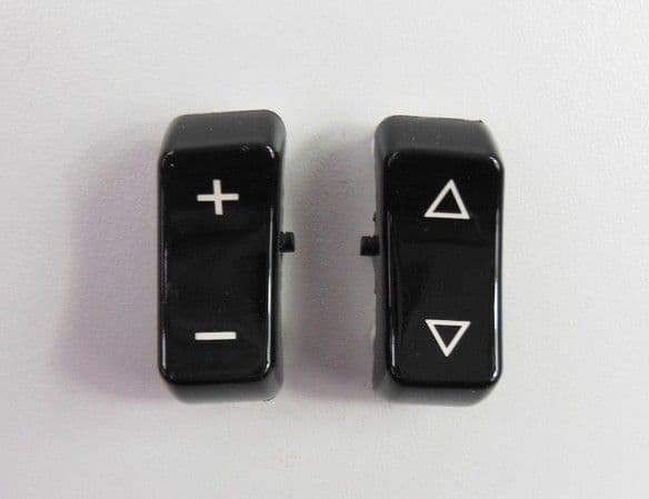 PAIR NOS CONTROL BUTTONS GLOSS BLACK for PORSCHE CDR-21, CDR-210, CR-210, CR-11, CR-21, CR-31