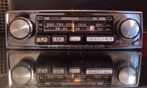 PHILIPS  TURNOLOCK Chrome Classic Car FM  Radio see video LOTUS ELAN EUROPA JENSEN