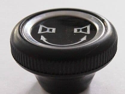 RADIO STEREO FADER / BALANCE CONTROL KNOB BLACK/CHROME RING NEW - MERCEDES & UNIVERSAL