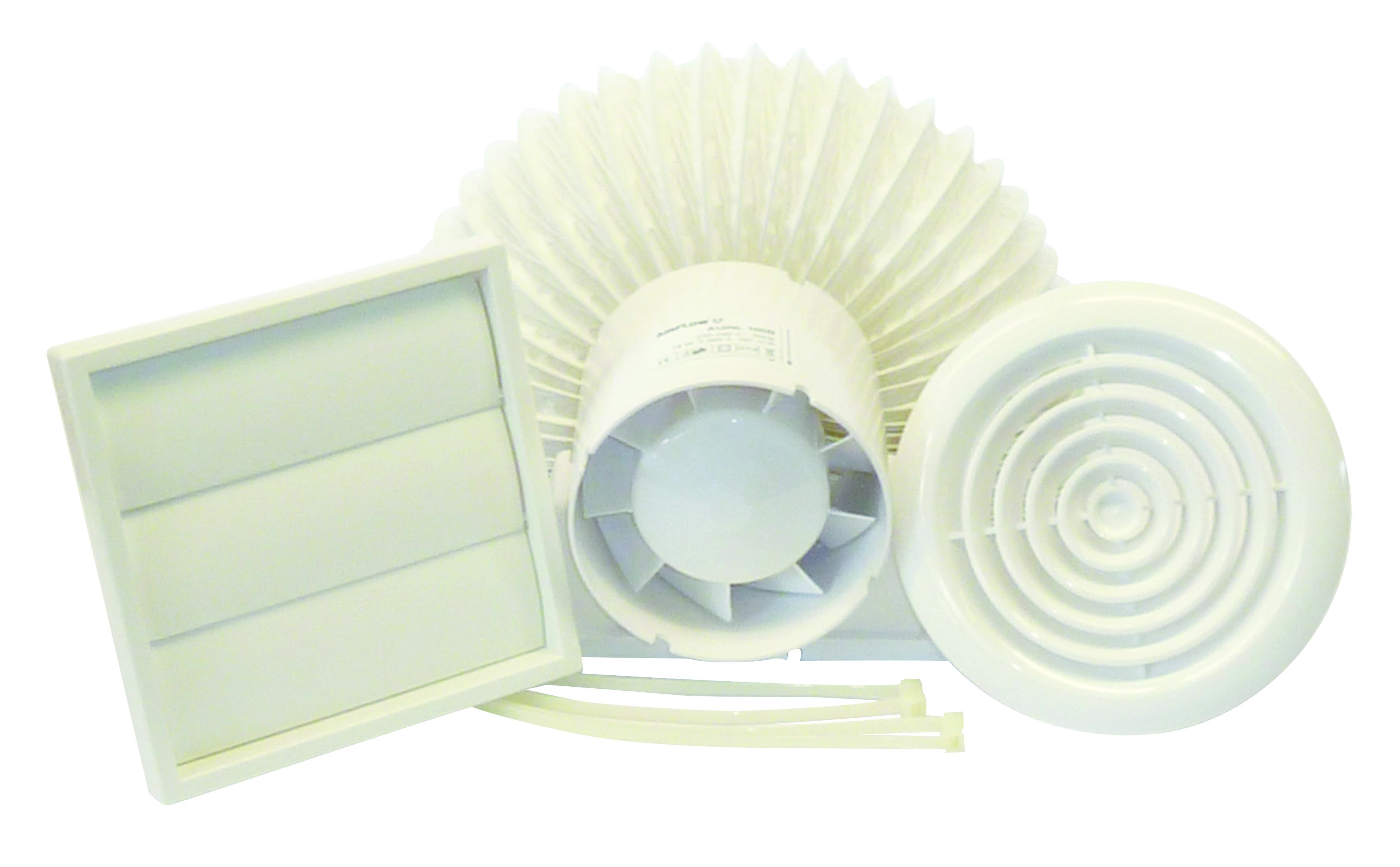 Airflow 9041420 Aura 100mm In-line Fan With Kit Basic