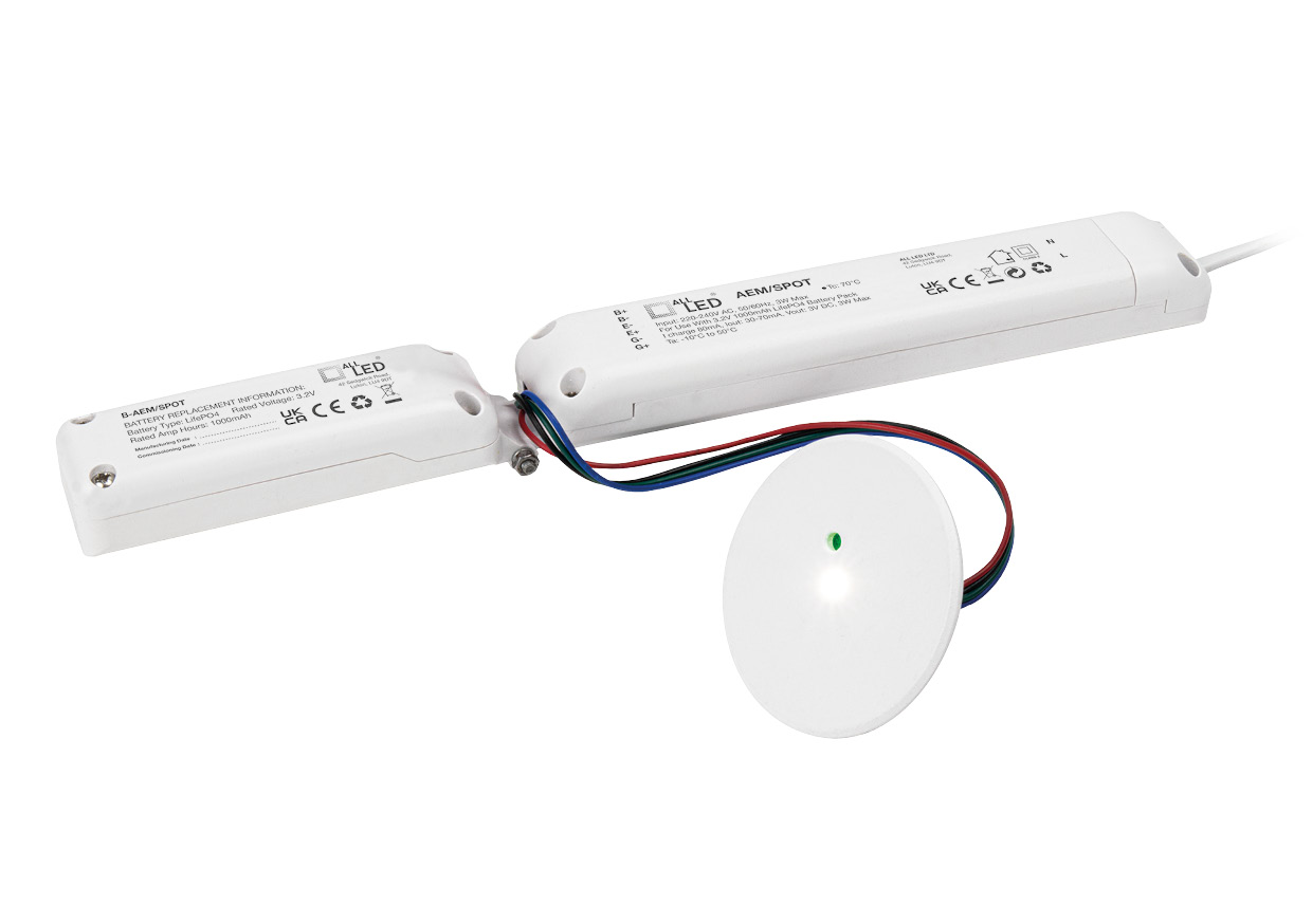 ALL LED AEM/SPOT Em-Spot 1 2W LED Non-Maintained Emergency Downlight
