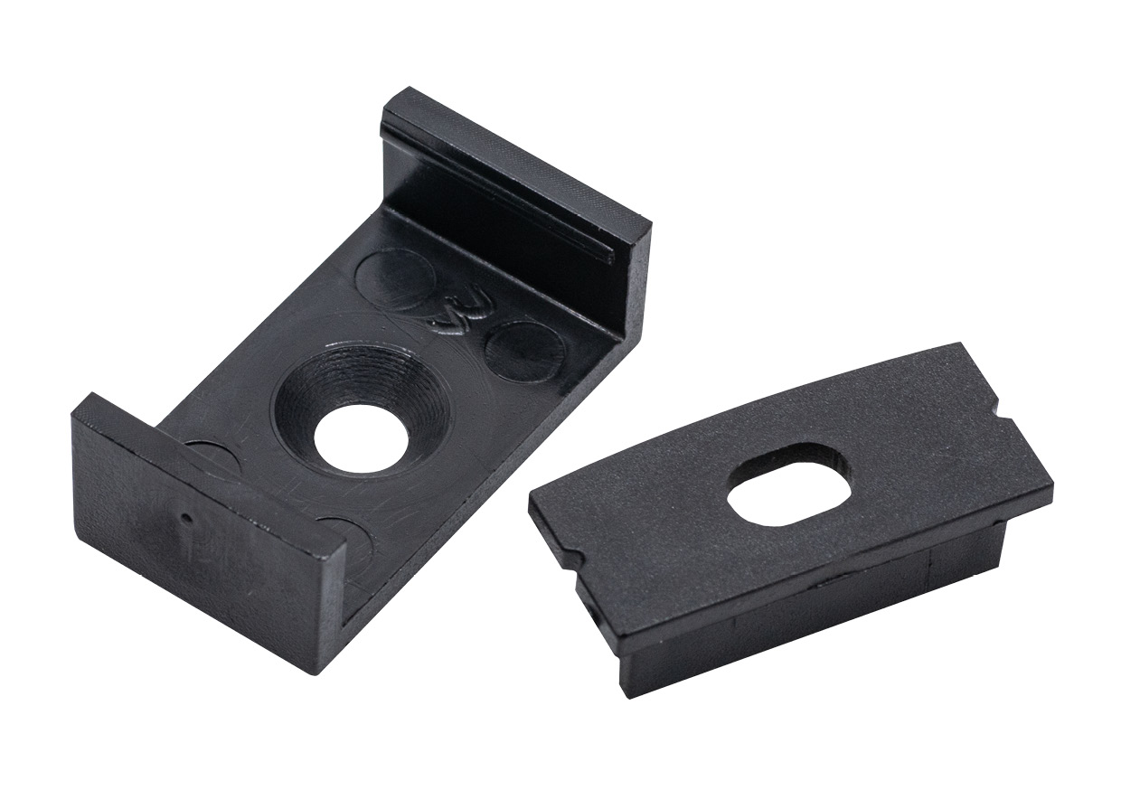 ALL LED APA008/BK/ACC Pack 4 Clear Brackets 4 End Caps for Profile8 ...