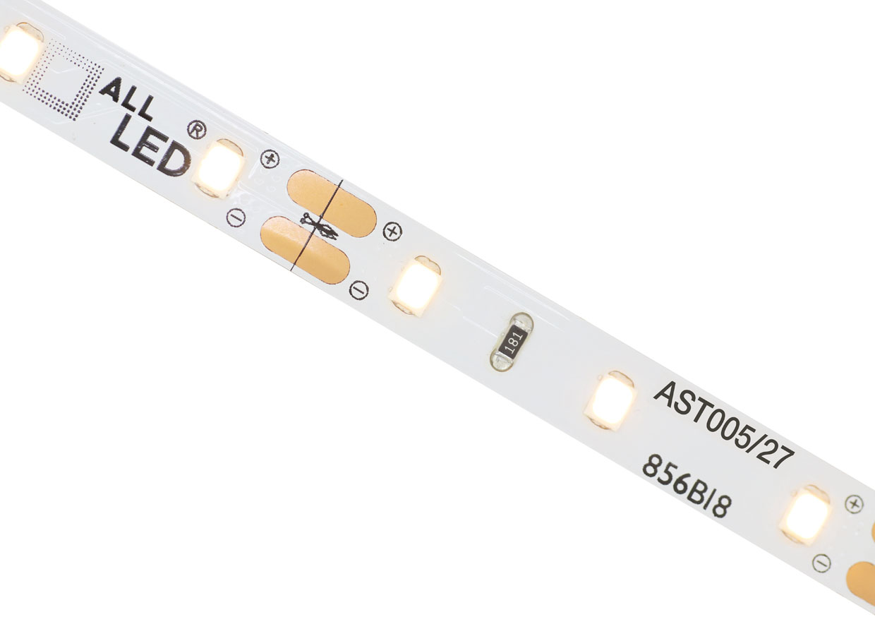 ALL LED AST005/27 Pro 5w/m IP20 LED Strip, 12V Supplied in 40m Reels, or Cut to Length 2700K