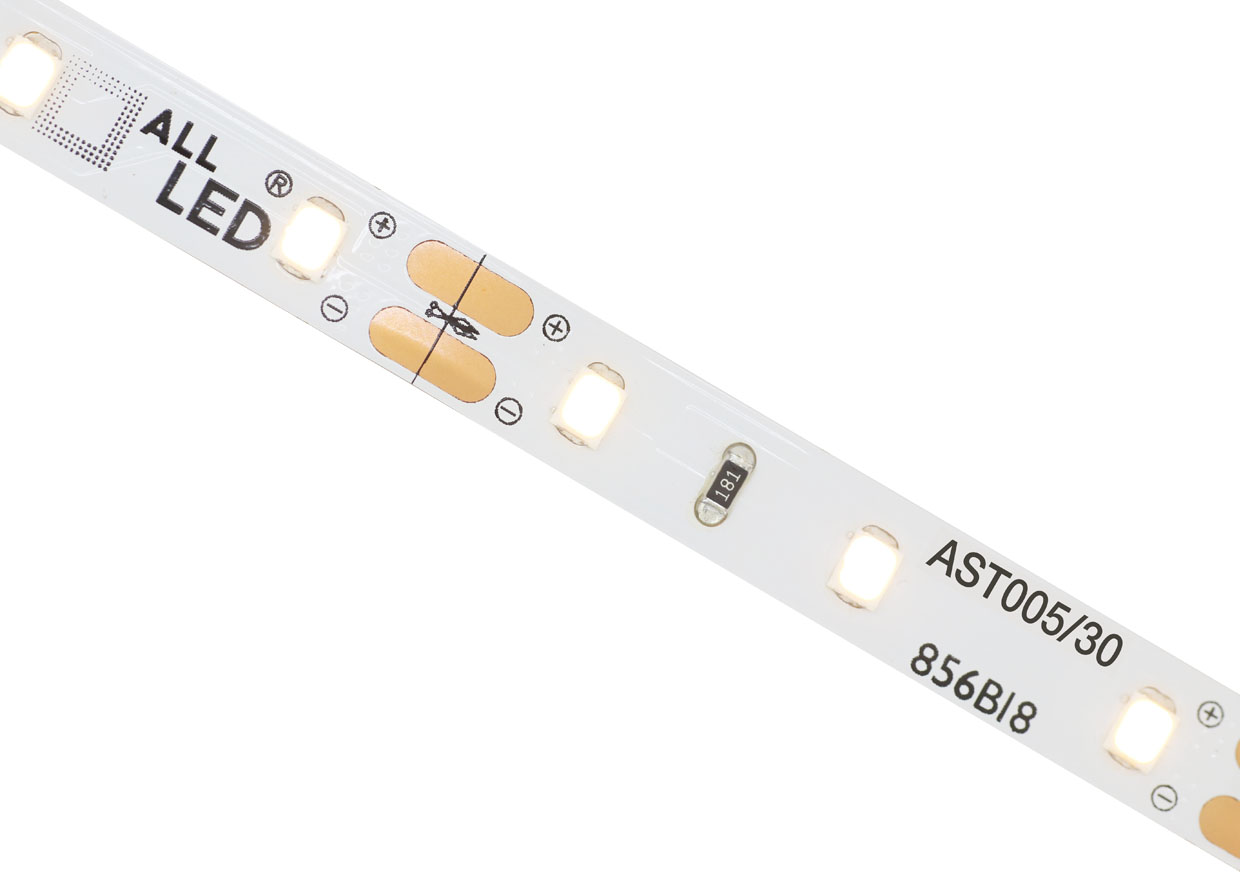 ALL LED AST005/30 Pro 5w/m IP20 LED Strip, 12V Supplied in 40m Reels, or Cut to Length 3000K