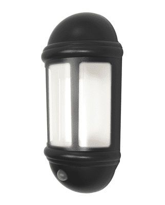 Ansell ALHLLED/PIR/BL Latina 8W LED PIR Half Lantern Black