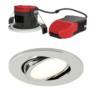 Ansell APRIPG/1/BLK Prism Pro Gen3 5-7W Gimbal CCT LED Fire Rated Downlight Polished Chrome