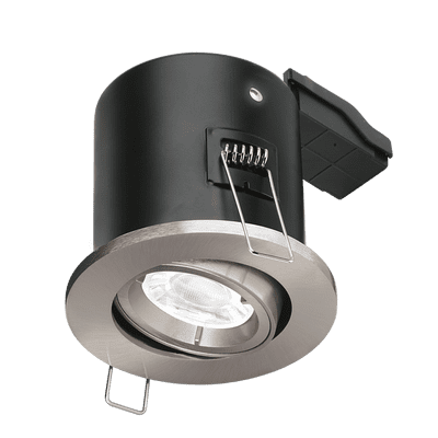 Aurora EN-FD102SN 240V GU10 Adjustable Lock Ring Acoustic Compact Fire Downlight Satin Nickel