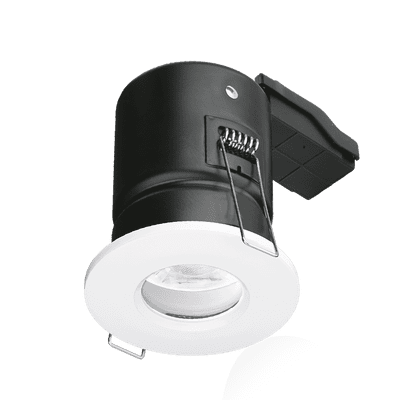 Aurora EN-FD103W 240V GU10 IP65 Lock Ring Acoustic Compact Fire Downlight in White