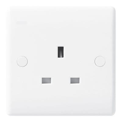 BG Electrical 823 Nexus White Moulded 1 Gang Unswitched Socket 13A